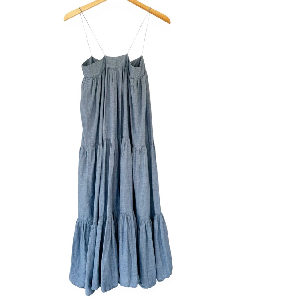 Apiece Apart • Tangiers Spaghetti Midi Dress in Chambray - Picture 3 of 11